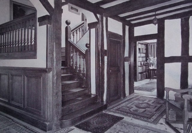 THE FOOT OF THE CAROLEAN STAIRCASE IN THE SOUTH EAST CORNER OF THE HALL