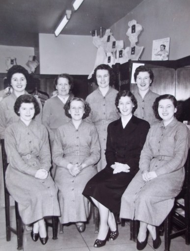 The Worcester branch of Dorothy Perkins, managed by Irene Sheldon, photographed for the company magazine. 