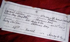 The marriage certificate of Elsie May Day and Edward Sheldon, joined in what was to be devoted matrimony by Father Yeo.