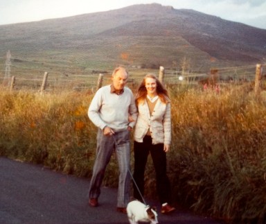 A golden evening walking home under Craig Goch. Me and my dad in the 80's.