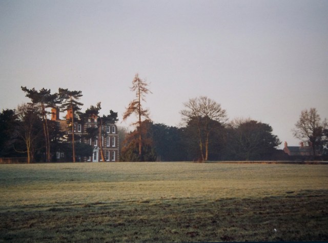 Ogreave Hall and Keepers Cottage in the 1990s. Vegetation and fencing has proliferated, and the two buildings are no longer simultaneously visible.