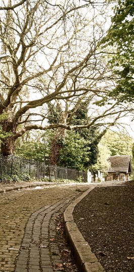 Church Street, Walsall, its course and proportions enduring, but the dwellings and taverns that once crowded its margins - long gone.